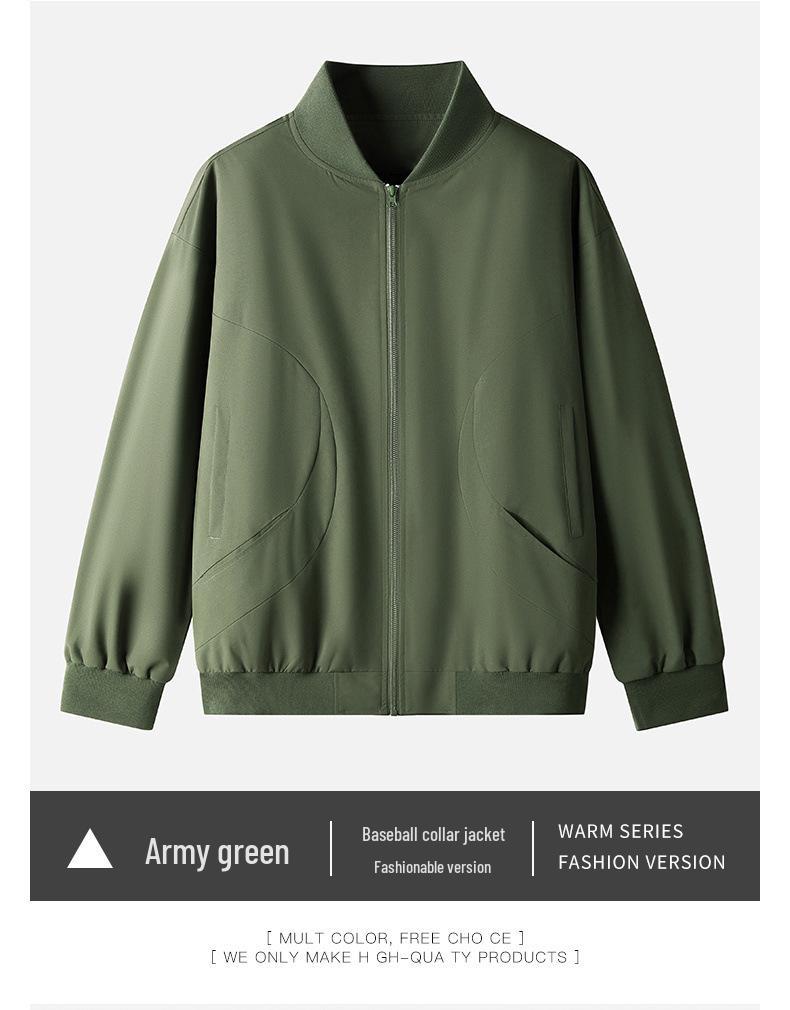 Men's Cross-Border Casual Baseball Jacket - Light Mature Style, Street Cool, Loose Fit, Spring/Autumn Trendy Outerwear.