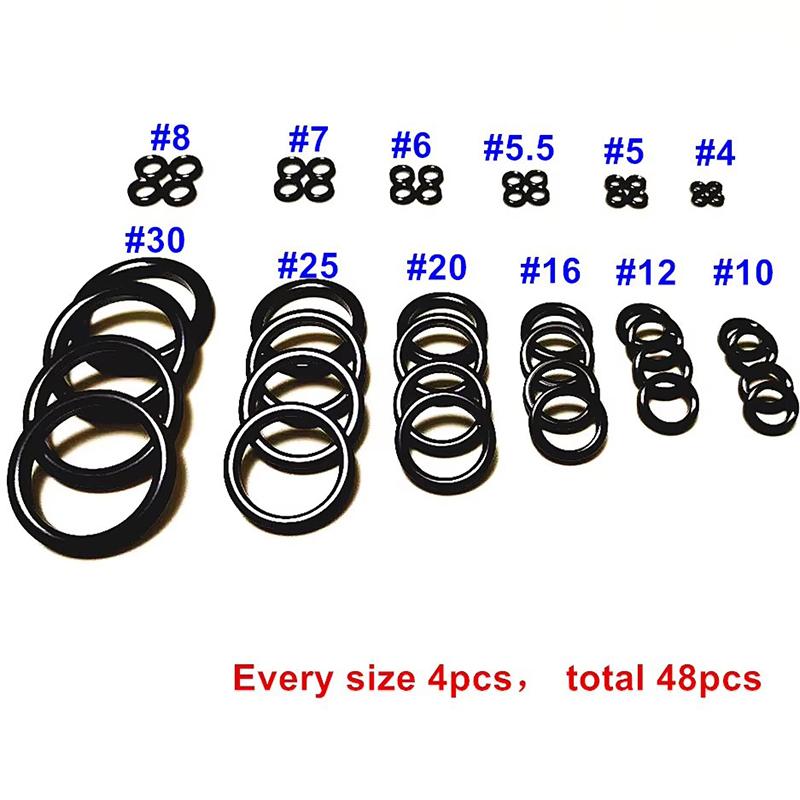 48Pcs Anti Corrosion Fishing Rod Guide Rings Round Connector Rings for DIY Fishing Rod Repair Kit onesize