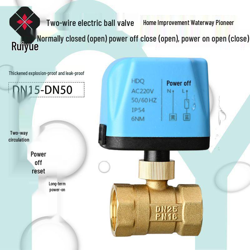 Elektrický dvoupólový kulový ventil z mosazi AC220V - Normálně otevřený/zavřený