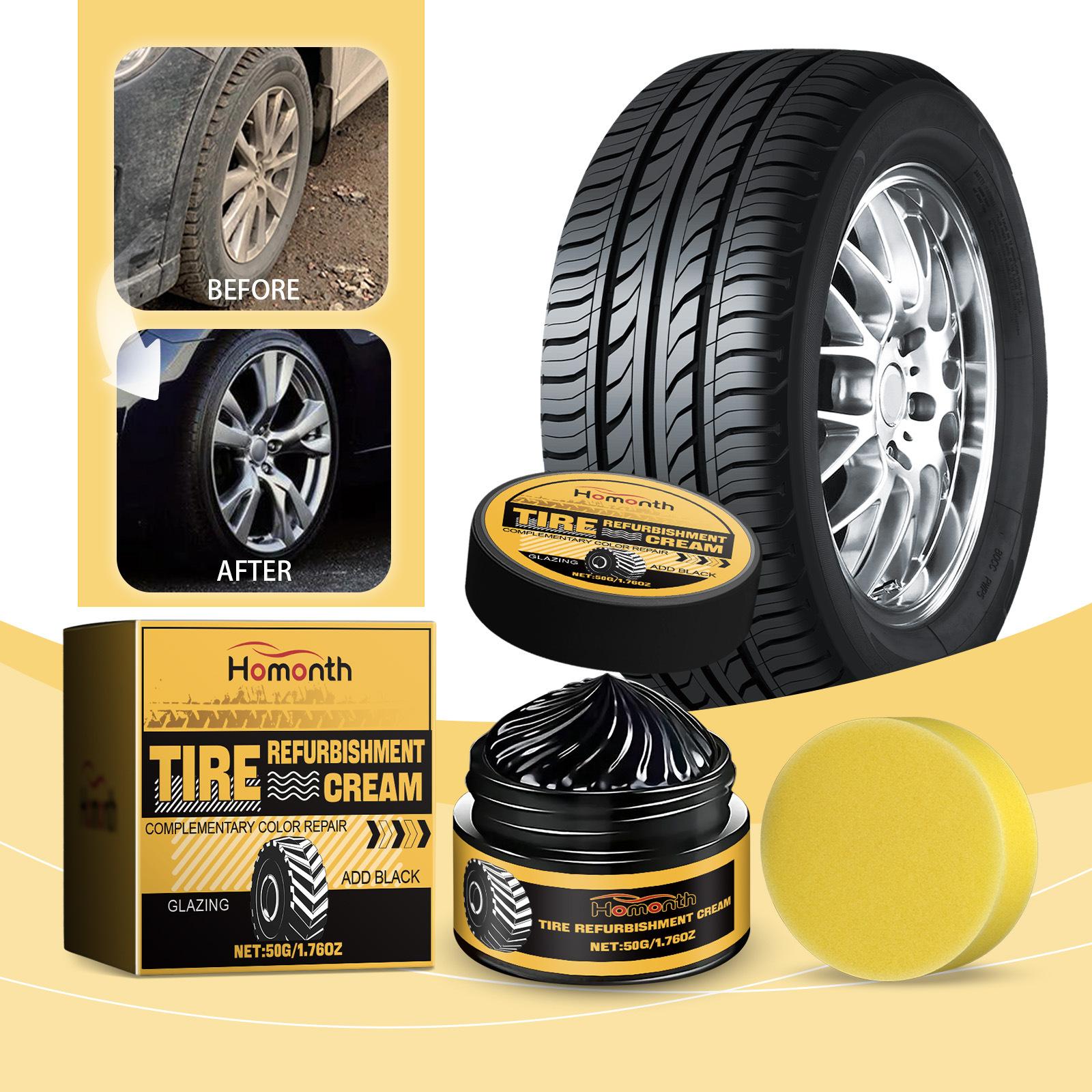 

50g Car Tire Polishing Paste Tire Rubber Anti-aging Waterproof Anti-fouling Protective Sealant Gloss Hydrophobic Coating 50 ML