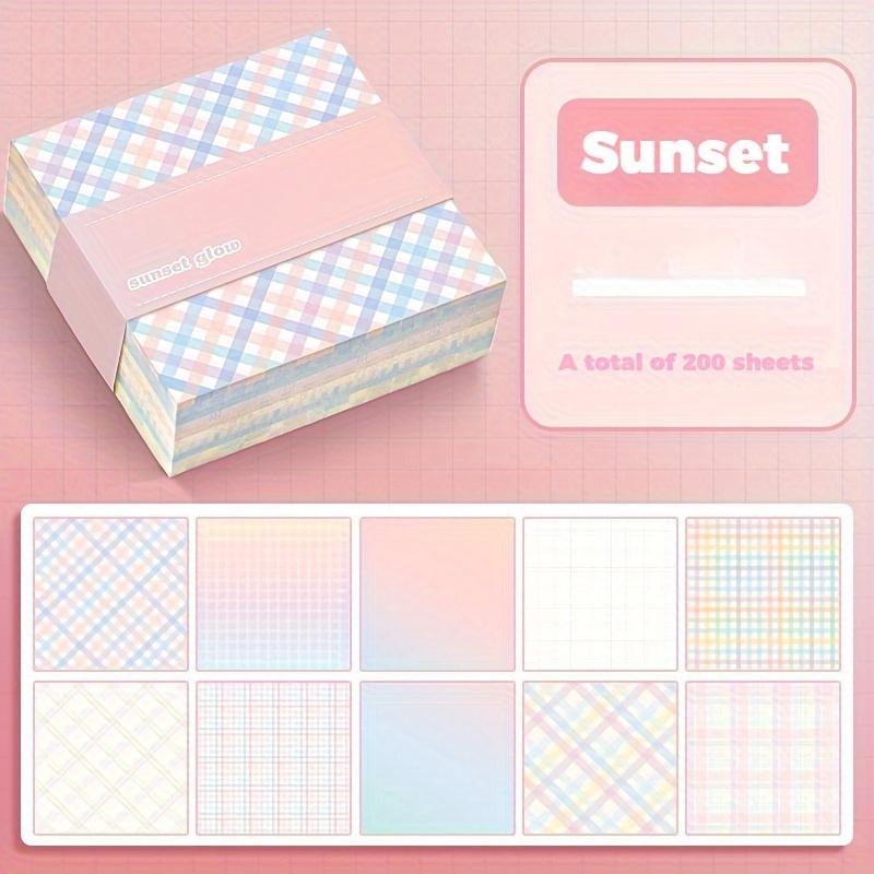 Box of 200 Thick Sticky Notes with Plaid Tribal Design, 6 Series Colors Ideal for Marking Errors Indexing and Note-Taking for School and Office Use