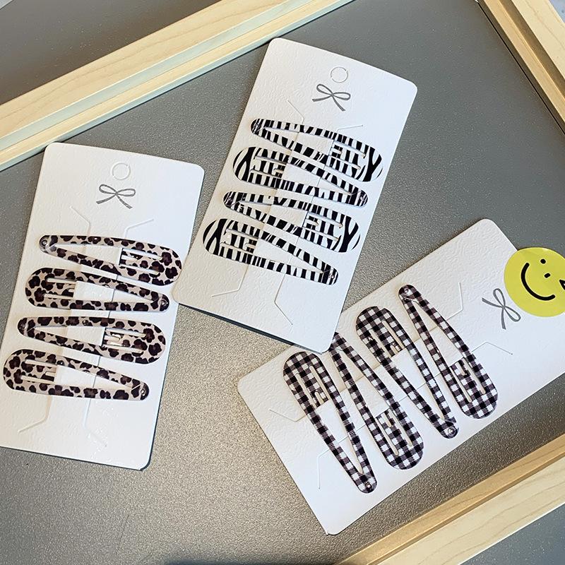 6cm Polka Dot & Leopard Print Water Drop Hair Clips - BB Hair Accessories