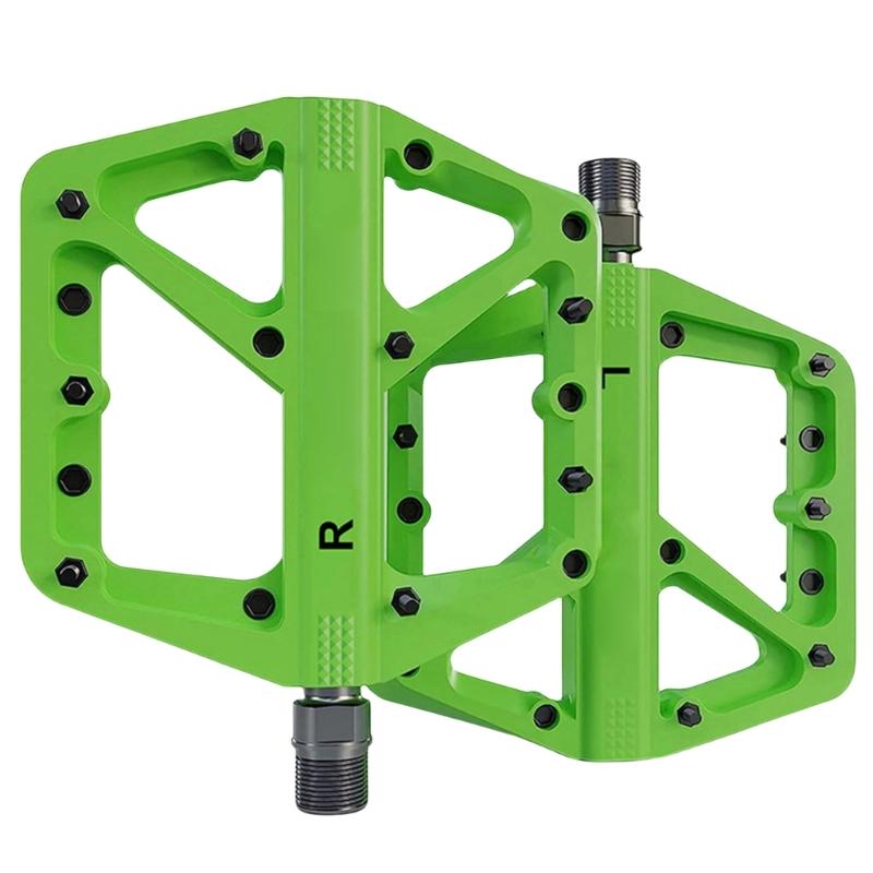 1 Paar Mountainbike-Flachpedale, Breite Antirutsch-Nylonpedale mit 9/16 Zoll gedichtetem Lager, breite Standfläche für Radfahren