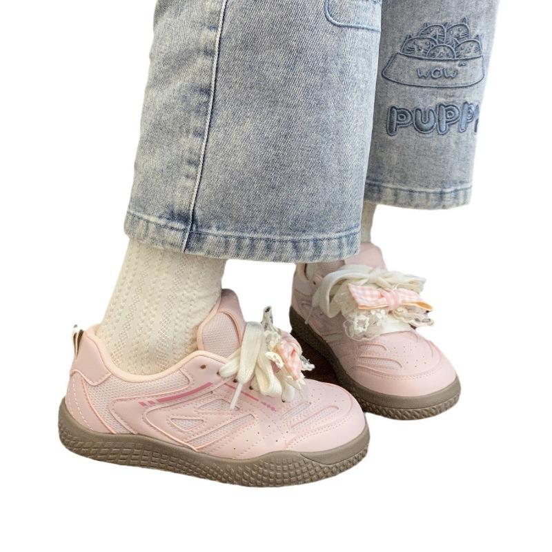 Women's autumn new bow little white shoes show feet small sports casual board shoes bread shoes