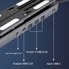 6 Heights Adjustable Laptop Stand with RGB Backlit Aluminum Alloy USB Hub Foldable Notebook Riser Bracket