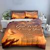 "God Will Carry You Spiritual Bedding Set" Bedding Set (1 Duvet Cover, 2 Pillowcases, Duvet Not Included)