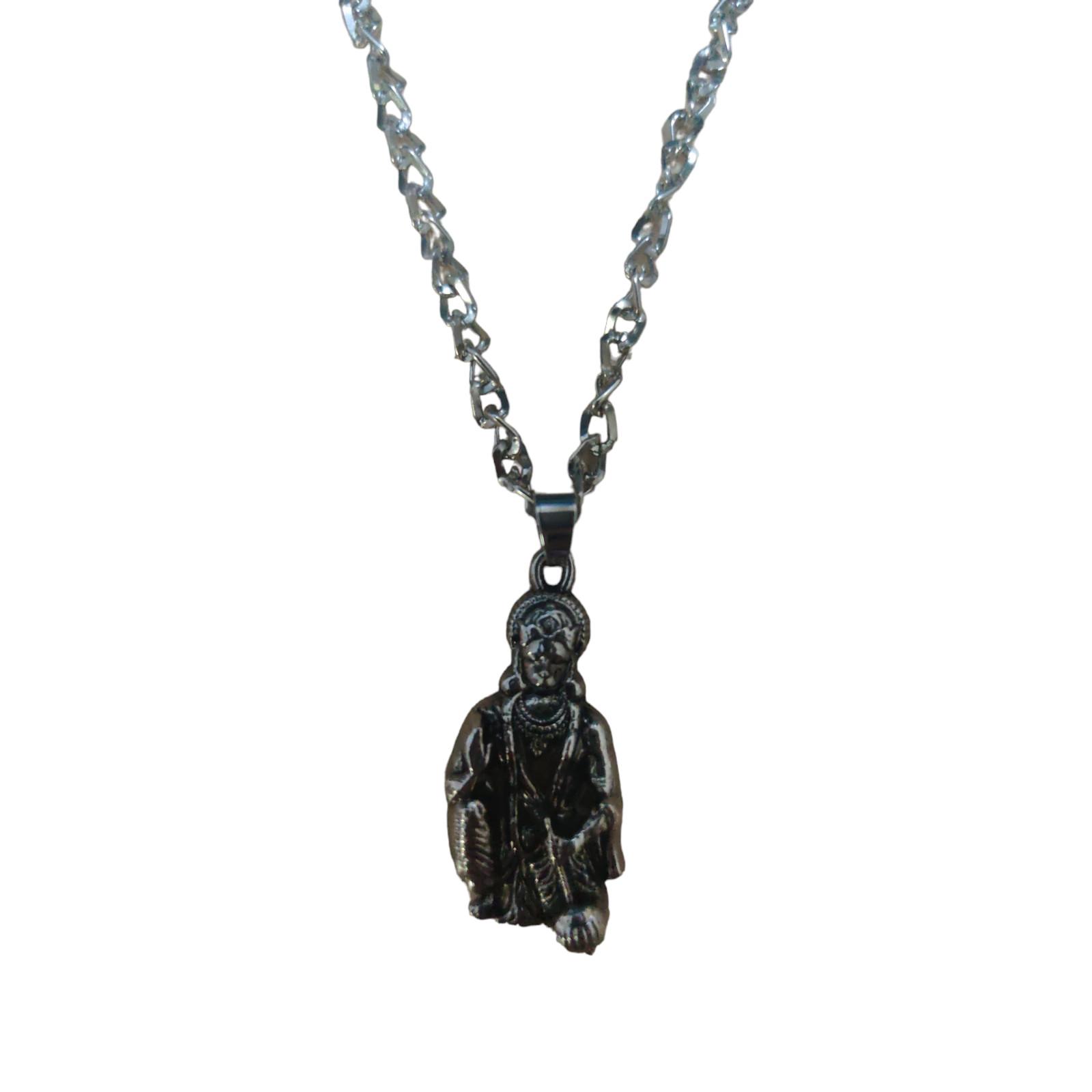 

@ Indian Traditional Hanuman Ji Pendant With Curb Chain For Men Zr897-60%Off
