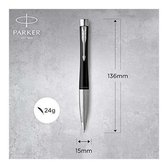 PARKER Urban Matte Black CT Ballpoint Pen, Medium Point, Oil-Based, Official Import S0735810 - A substantial weight, stable writing, modern and