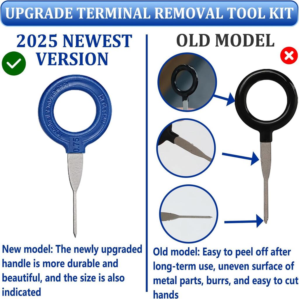 Upgrade Depinning Tool Kit – 47 Pcs Terminal Pin Removal Tool Kit Electrical Connector Pin Removal Tools For Automotive, Motorcycle & Household