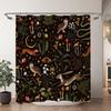 Tenda da doccia vintage a forma di fungo Foresta naturale Boho Farfalla Pianta Floreale Poliestere Tende da doccia Decorazione per il bagno Con ganci