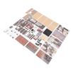 DIY Miniature Cafe House Kit Coffee Shop Tiny House Making Kit with LED Dark Brown Vintage Brick