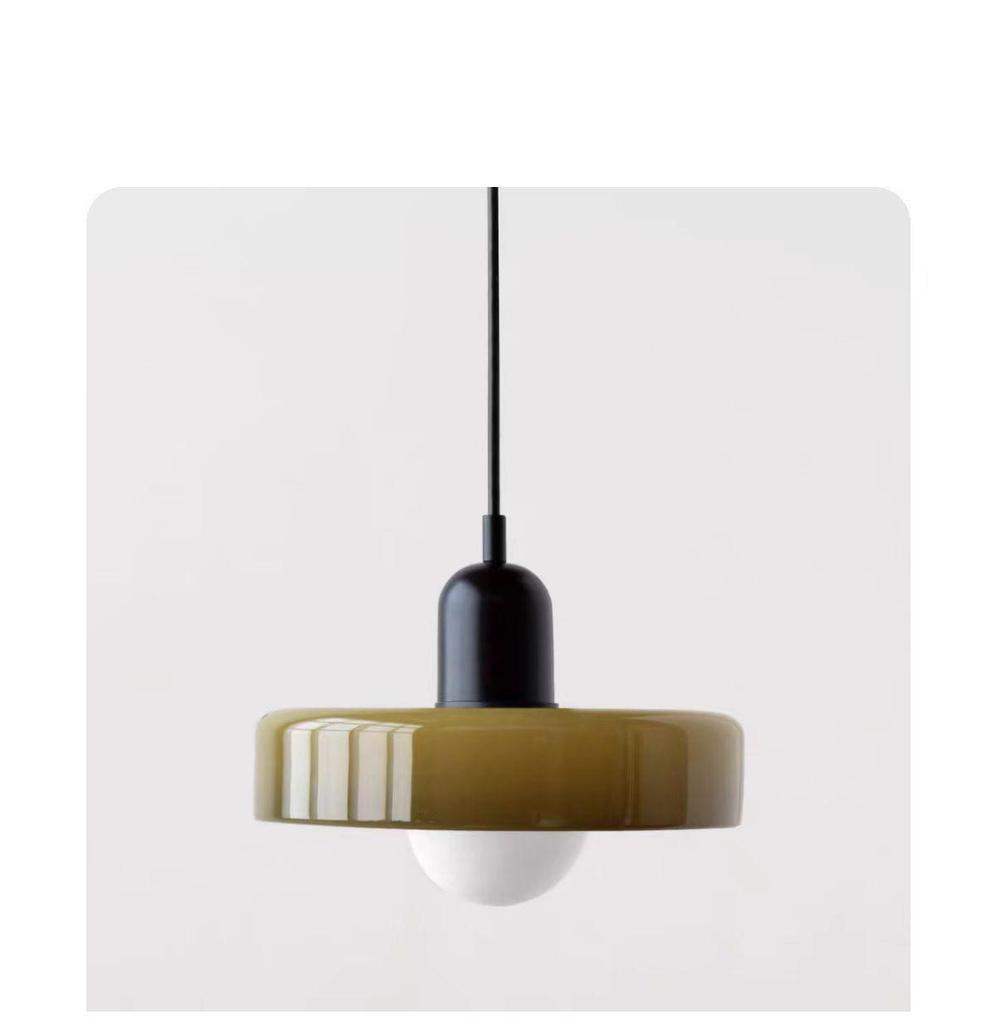 Nordic Retro Colored Glass Chandelier - Creative Single Head for Bedroom, Study, or Bar Counter Decoration