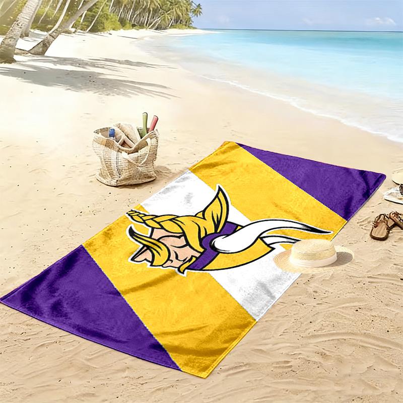 Minnesota Vikings2 Print Beach Towel, Large Soft Quick Dry Towel for Beach Camping Swimming