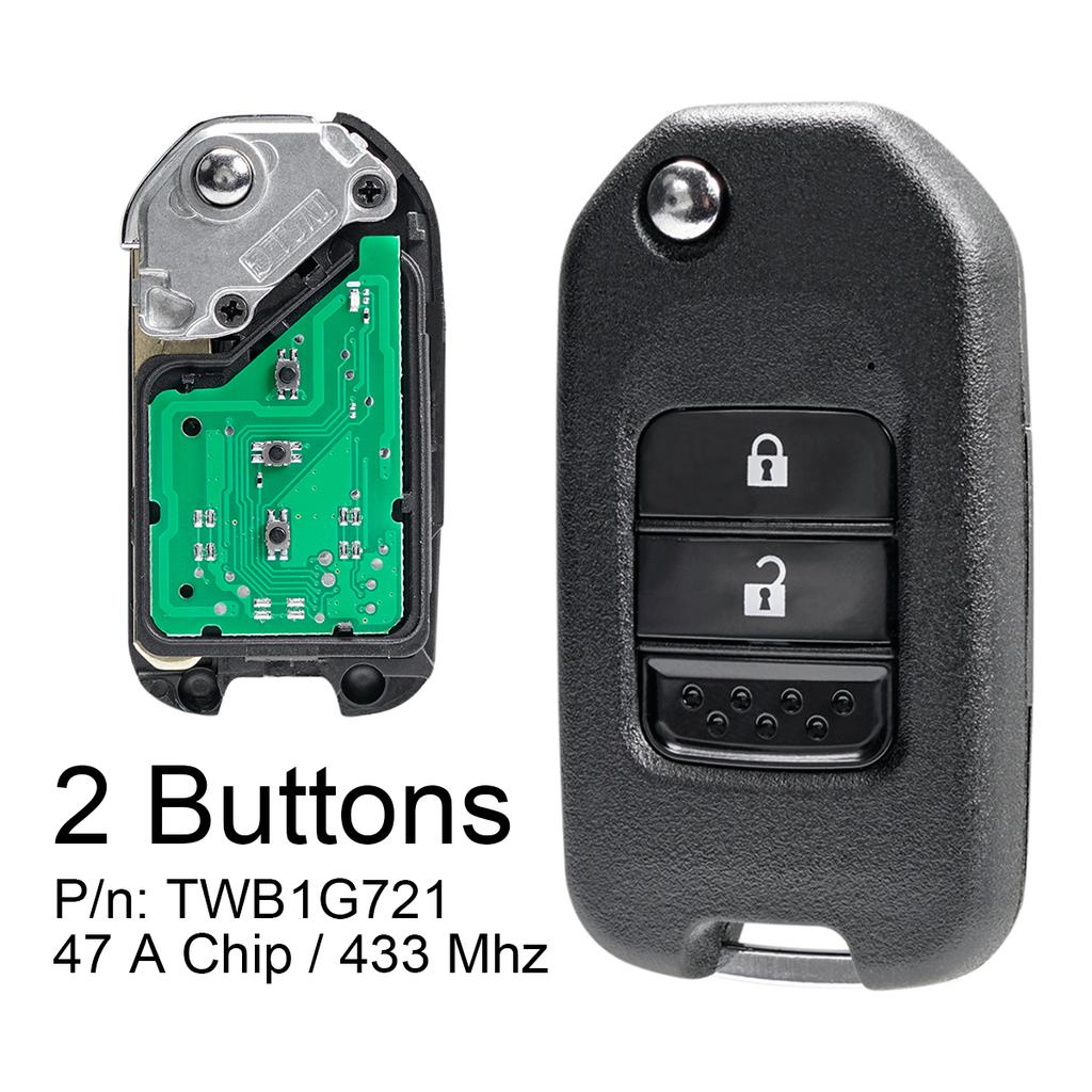 433Mhz 3Buttons Car Remote Key with Electronic 47A Chip / TWB1G721 Fit for HDA