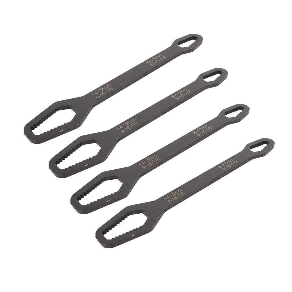 4 stuks Dubbelzijdige Zelfaandraaiende Sleutel Multifunctioneel 60HRC Hoge Hardheid 8 tot 22 mm Sleutel