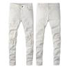 Vielseitige Herren Slim Fit Stretch Ripped Weiße Jeans - Trendige Amerikanische Lässige Mode