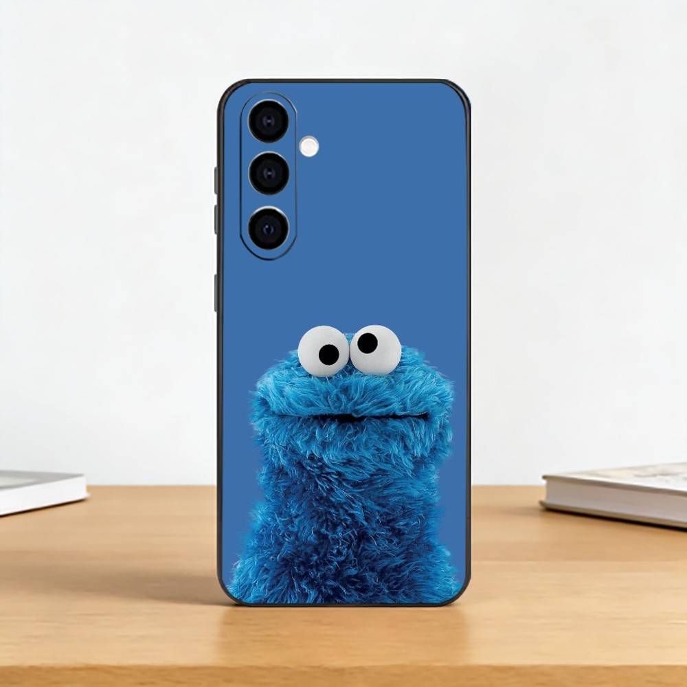 Cookie Monster Funny Phone Case Black Silicone Soft For Samsung Galaxy A73,A72,A71,A70,A53,A52,A51
