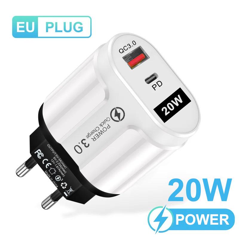 GaN European Standard PD33W QC3.0 Multi-Port Charger with 9V/12V Fast Charging