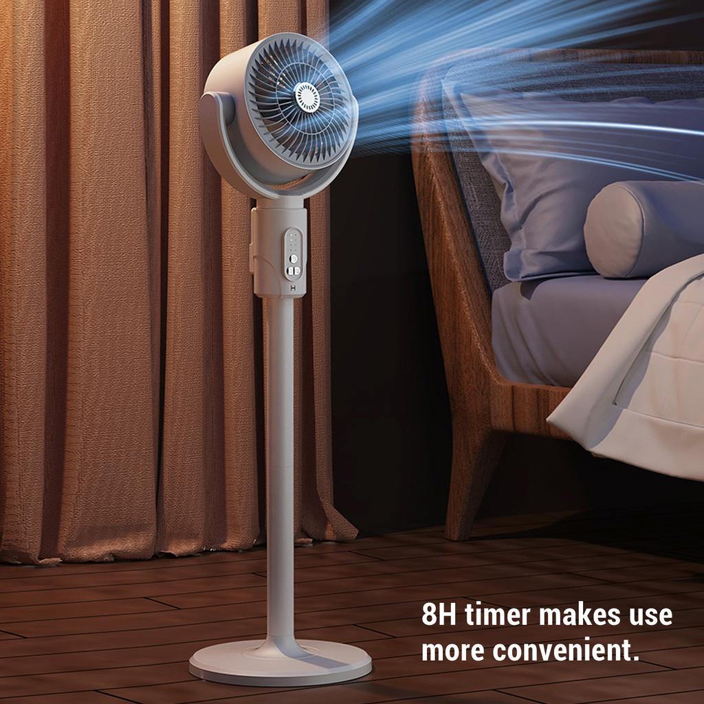 Standing Fan 180 Degree Manual Vertical Oscillating Fan Quiet Floor Fan with Remote Adjustable Height 5 Speeds 8H Timer for Home Bedroom