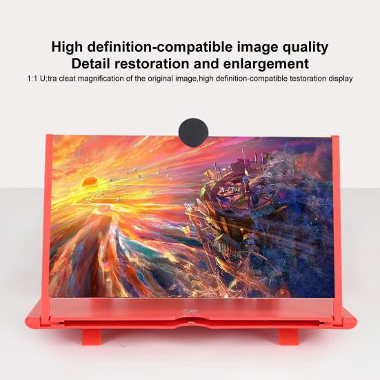 3D Phone Screen Magnifier 10/12-Inch Foldable Phone Screen Amplifier Stand Portable Mobile Phone Holder Eye Protection Gift for Movie Lovers