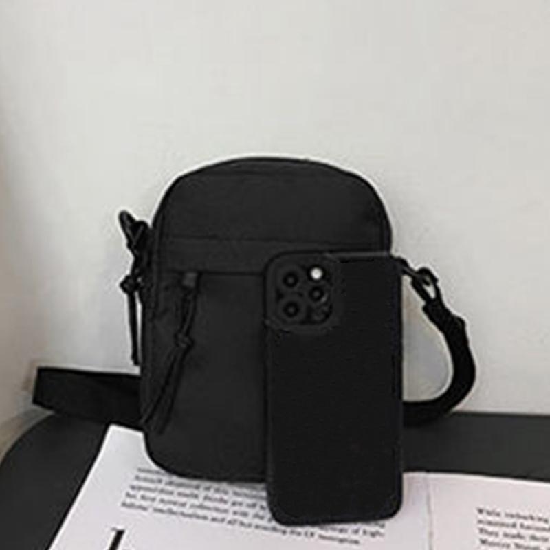 Unisex Men's and Women's Shoulder Bag, Solid Color Shoulder Mini Small Square Bag, Casual and Lightweight Mobile Phone Bag, with Random Pull Direction