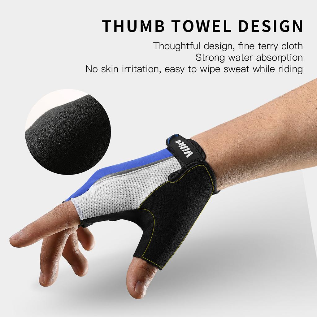Quick Drying Short Finger Riding Gloves Shock Absorbing Anti Slip Fit Multiple Colors Cycling Gloves