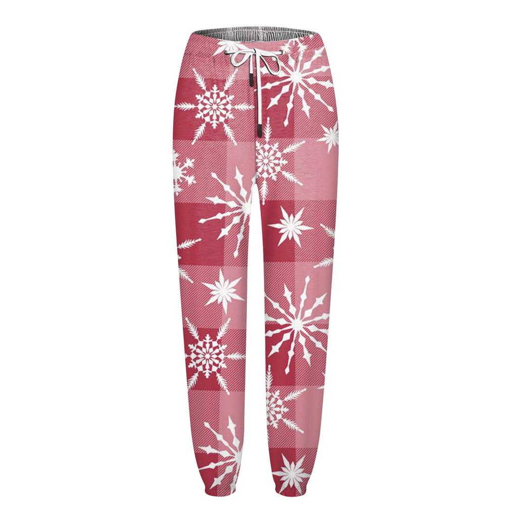 Women's Casual Fashion Christmas Printed Casual Sweatpants Elastic Waist Drawstring Pants
