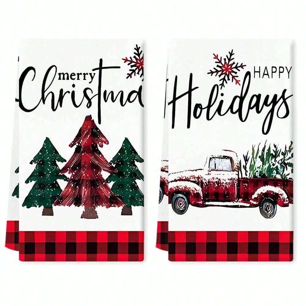 1pc/2pc/4pc/pack Christmas Scrub Sponge Creative Kitchen Dish Cloth Festive Cleaning Decor for Home & Table Kitchen Dish Towel Xmas Cleaning Supplies