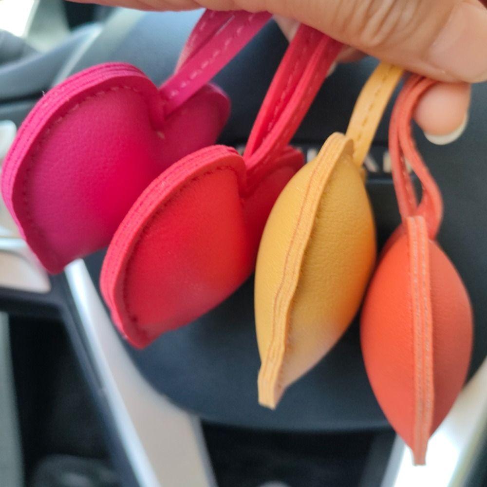 Car Keyring Heart Keychain PU Leather Bag Pendant Multi-color PU Leather Hanger  Women