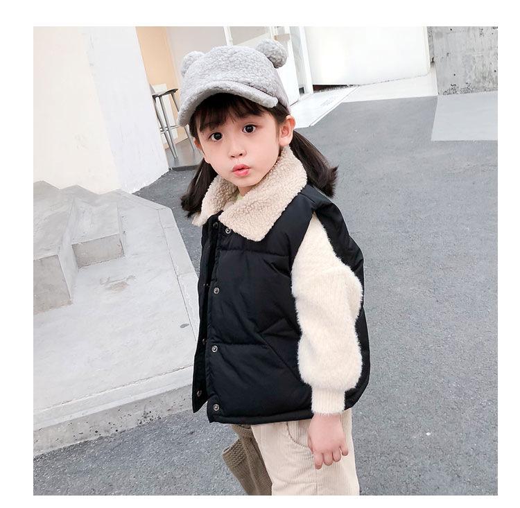 2025 Child's Fleece-Lined Down Cotton Winter Vest: Warm & Thick for Autumn/Winter