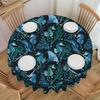 Round Marine Life Coral Sea Turtle Starfish Table Cover Polka Dots Underwater World Tablecloth for Picnic 60 Inch Table Cloth