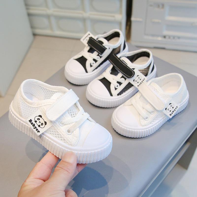 Summer children's breathable mesh board shoes hollow men's and women's baby shoes soft-soled casual shoes anti-kick sports little white shoes