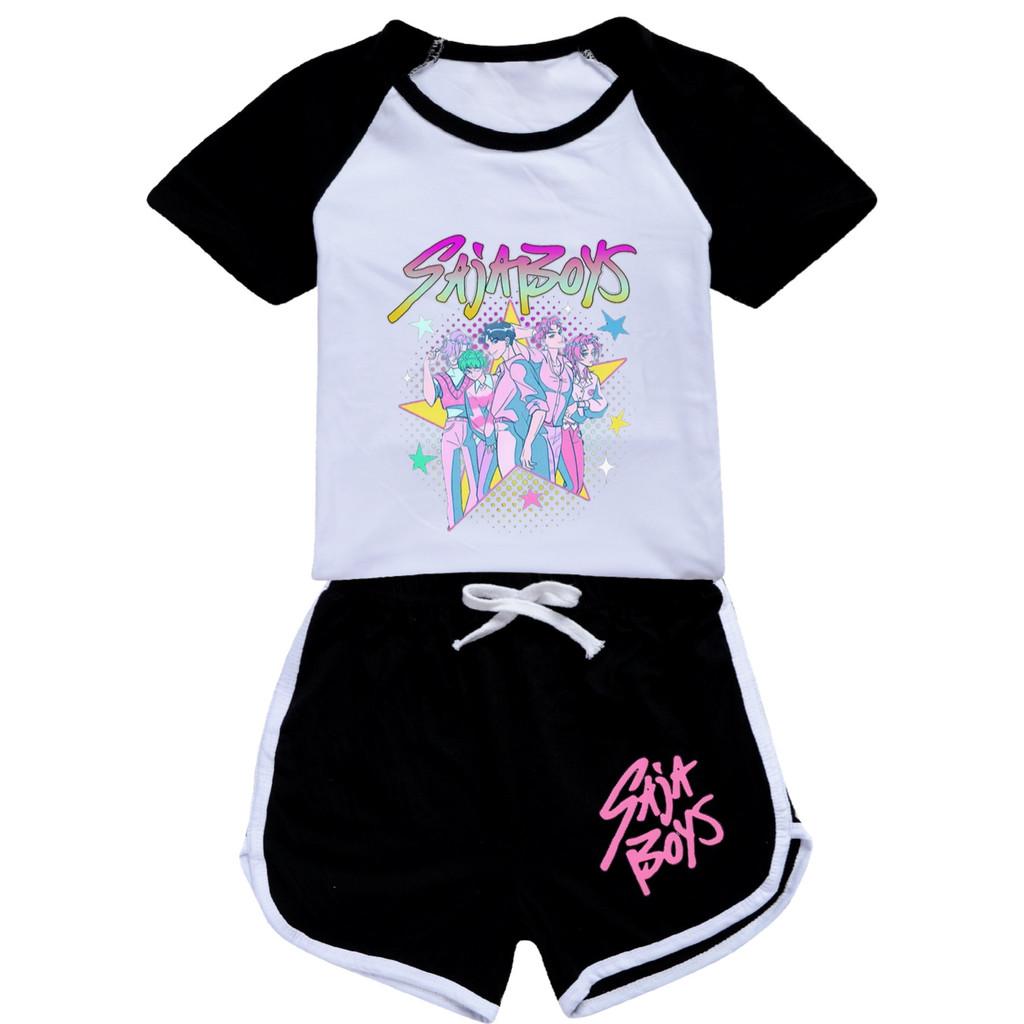 5054 Dětské Dívčí Sajaboys POP Rumi Zoey Mira Potisk Tričko Šortky Sportovní Tepláková souprava Oblečení Sada