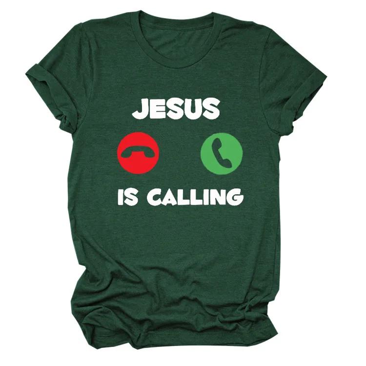 JUSUS iS CALLING Letter Print T Shirt Women Short Sleeve O Neck Loose Women Tshirt Ladies Summer Tee Shirt Tops Clothes