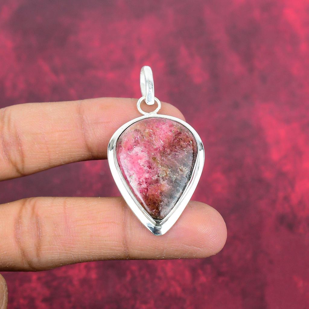 Rhodonite Jewelry, 925 Solid Sterling Silver Pendant Handmade Gemstone Jewelry, Gifts For Wife Brand New Pendant