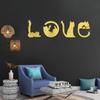 3D Acrylic Cat Cartoon Animal Mirror Wall Sticker - LOVE Design for Bedroom/TV Background