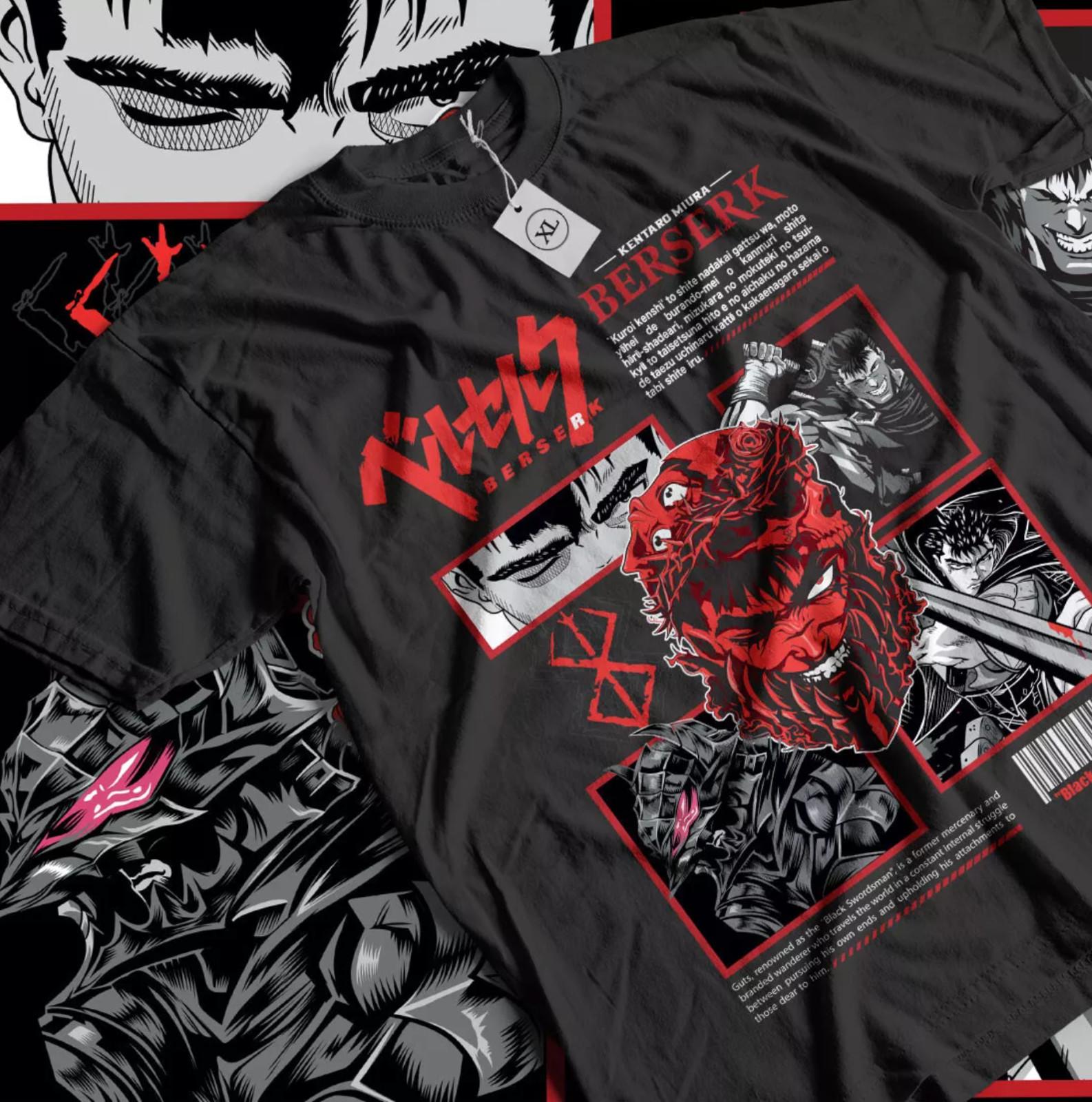Berserk T-shirt Guts Shirt Horror Anime Tee Manga Japanese Aesthetic GifT-shirt S