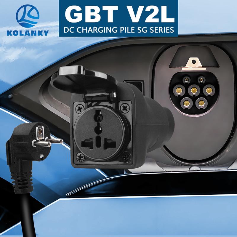 Kolanky V2L Discharger For GBT Car Discharger 16A 3.5KW EV Adapter Support GBT Cars Electric Vehicle For GBT Male Plug GBT Discharger