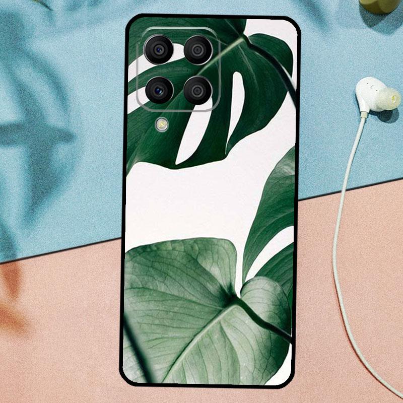Monstera Leaves Palm Tree Flowers For Samsung Galaxy M53 M33 M11 M21 M31 M12 M13 M14 M15 M35 M34 M54 M32 M52 M06 M16 M55 Case