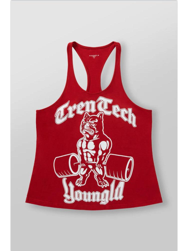 

Мужской жилет для фитнеса без рукавов в американском стиле YoungLA - хлопковый жилет для бега M красный