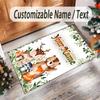 Family Friends Theme Crystal Velvet Rug Personalized Custom Name Text Soft Floor Mat Home Decor