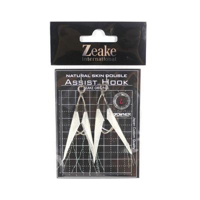 Zeake Assist Hook Double Fish Skin SLJ 2 Per Pack L (Size 3) (3070)