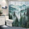Transform Your Bathroom with this Waterproof Shower Curtain Featuring a Mystical Forest Landscape for Serenity
