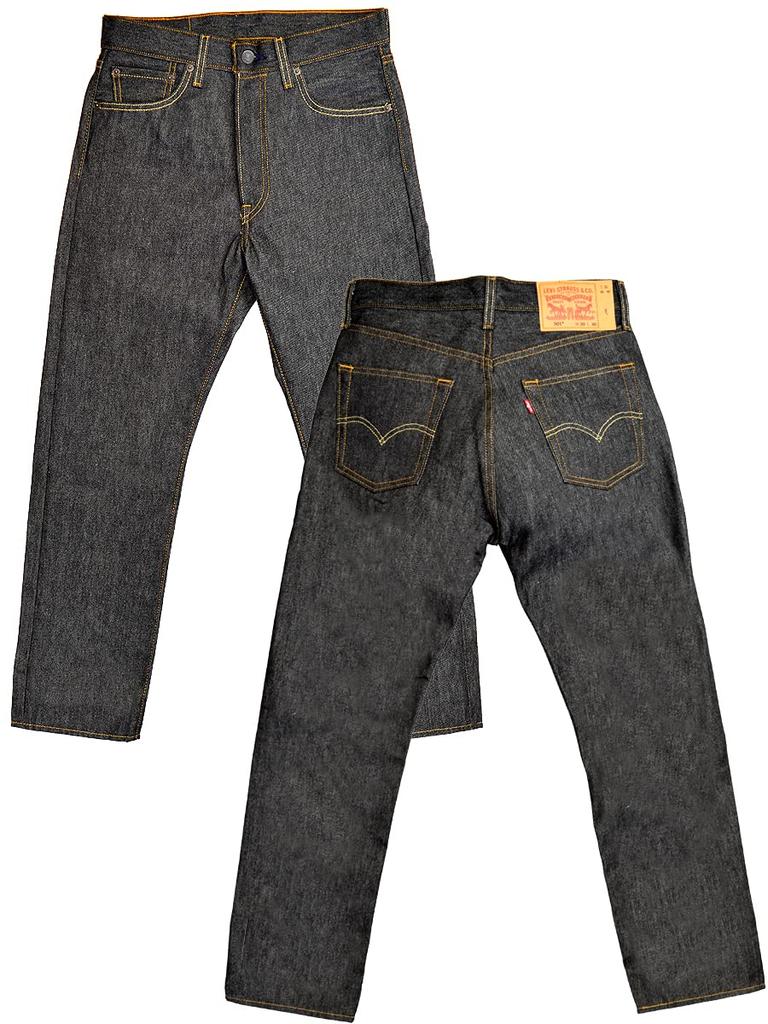 Levi's Men's 501 Button Fly Rigid Straight Jeans Unwashed Raw Denim black Waist32 Length32