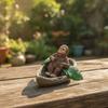 Monkey Figurine Resin Pond Ornament Decorative Aquarium Decoration for Gardeners, fishes Tank,