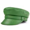 100% Sheepskin Military Hat - XXL Genuine Leather Flat Top Cap for Men/Women, Vintage Rock Style Unisex Headwearoll Captain Hat