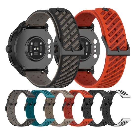 Silicone Watch Strap 2 Adjustable Waterproof Replacement for Suunto Race Breathable 22MM Women Men
