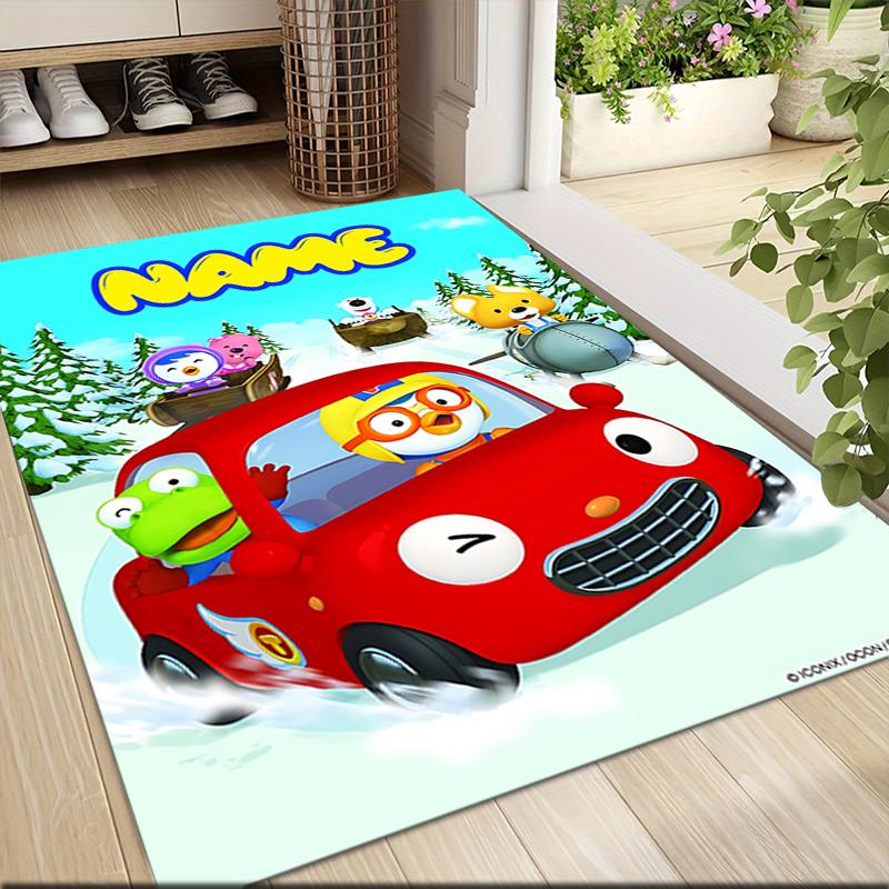 Custom Name Pororo Friends Adventure Carpet Rug Customizable Soft Washable Anti-Slip Home Living Room Sofa Mats Personalized Rug. 0909165