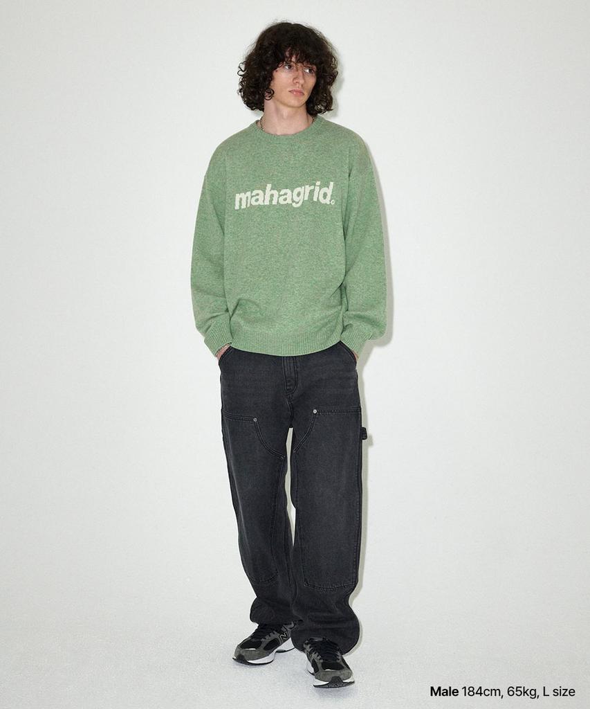 MAHAGRID Basic Logo Knit Sweater Green(Mg2Efmk620A)