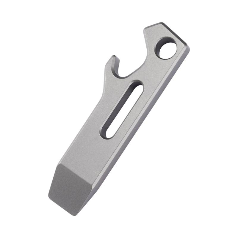 Small Metal Pry Tool for Pocket Carry, Flat Pry End Utility Piece with Open Slot and Bottle Opener for Repair Use, Travel Use and Package Opening